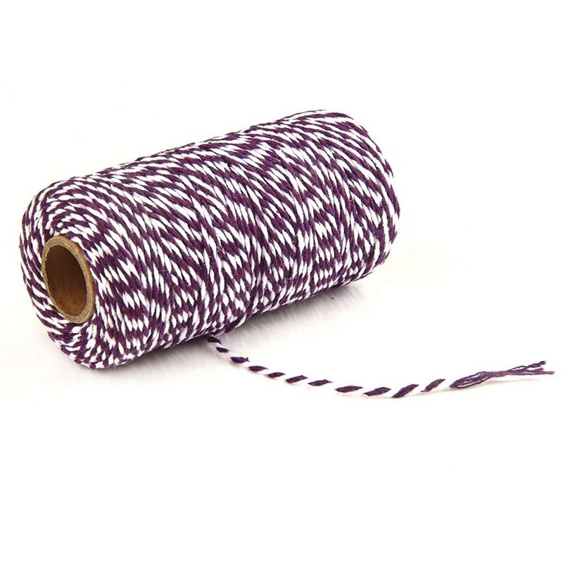 Colored rope for gift wrapping purple and white